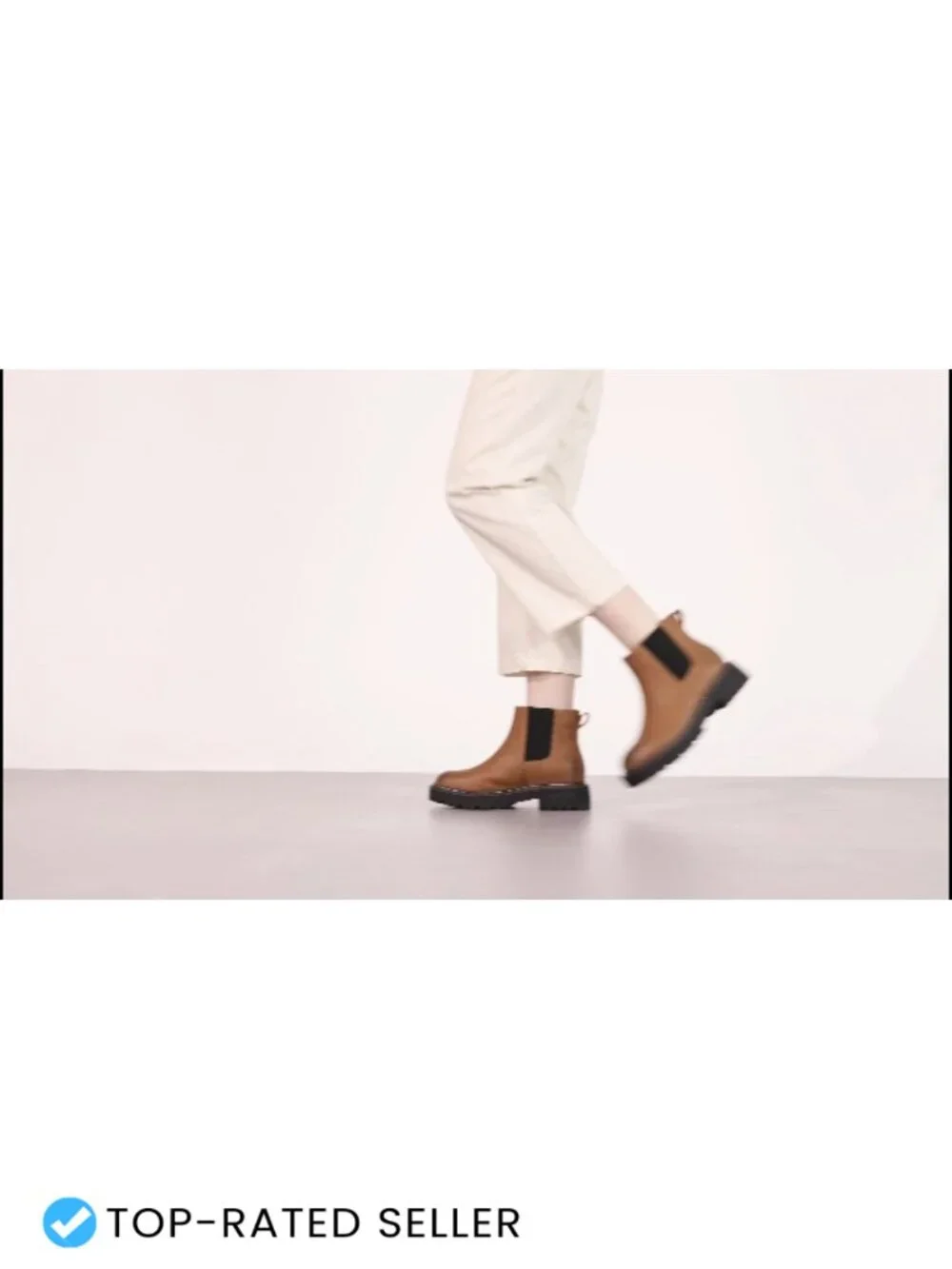 Slip on Platform Chelsea Ankle Boots, 1.57-Inch Chunky Low Heel, Non-Slip Lug